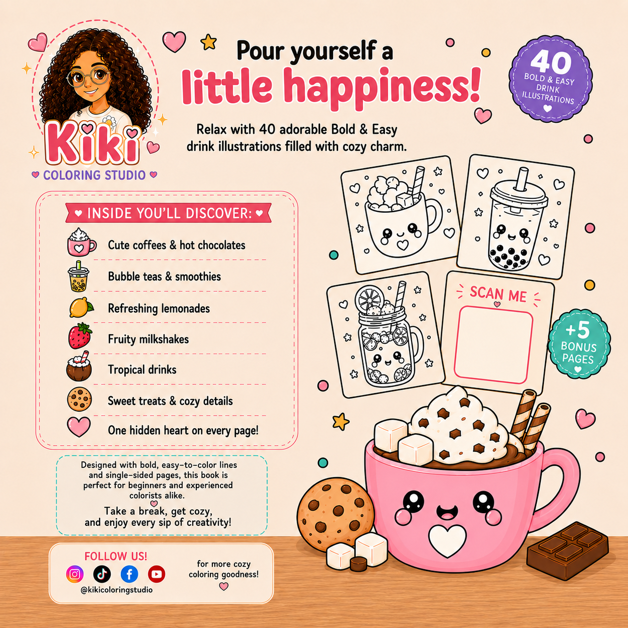 Kawaii Cozy Drinks - Achterkant